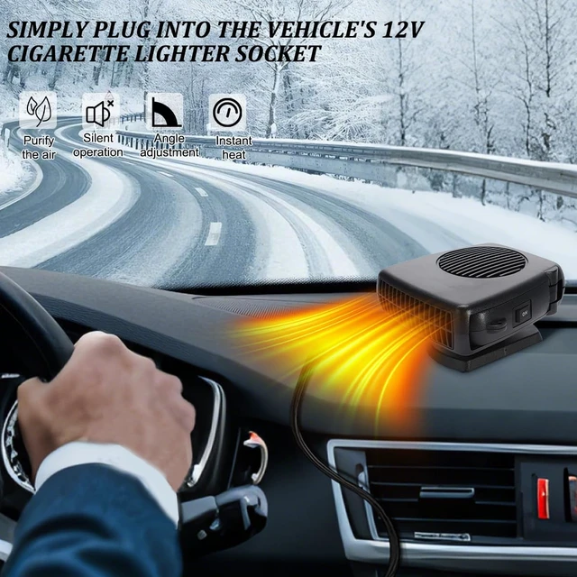 Alt view image 6 of 6 - Car Heaters, 12V Portable Cigarette Lighter Vehicle Electronic Fan Heater, Fast Heating Automotive Windshield Cooling Defrost Defogger Accessories, Universal for Truck RV SUV