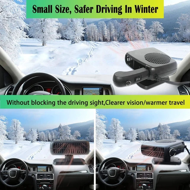 Alt view image 3 of 7 - 12V Car Heater Portable, Portable Heater for Car, 360° Rotatable Car Defroster Windshield Heater 12v Car Heater That Plugs Into Cigarette Lighter(Black)