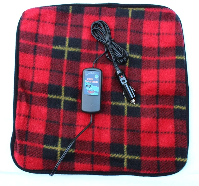 Main image of Trillium Worldwide 12-Volt Heated Mini Travel Pad, Red Plaid, 16 x 16, (TWI-2202)