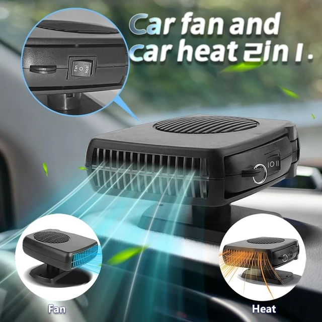 Alt view image 3 of 7 - Car Fan and Heater 2 in 1, 200W 12V Air Conditioners for Car,Portable Fan for Vehicle Rotatable Defroster Demister Cooling Fans for SUV,RV