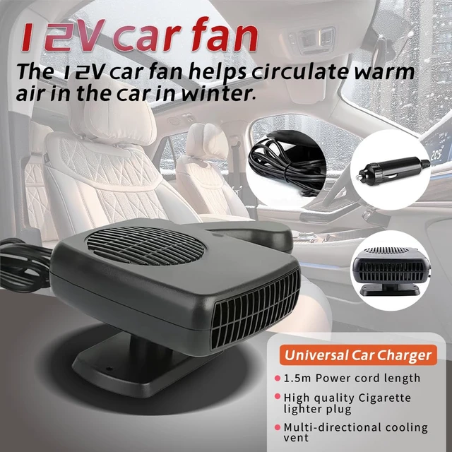 Alt view image 2 of 7 - Car Fan and Heater 2 in 1, 200W 12V Air Conditioners for Car,Portable Fan for Vehicle Rotatable Defroster Demister Cooling Fans for SUV,RV