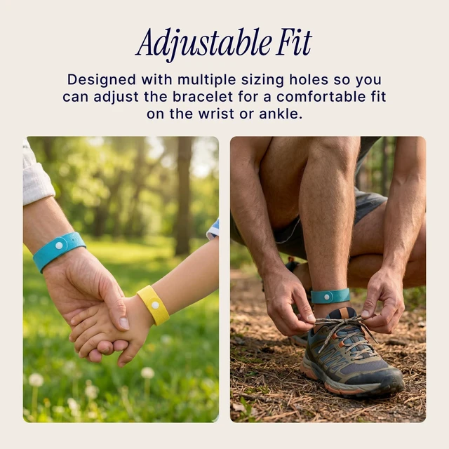 Alt view image 2 of 7 - Mosquito Repellent Bracelets for Kids & Adults, Natural, 20 Pk | Microfiber Bug Bands, DEET-Free, Plant-Based, Individually Wrapped, Easy to Use, For Travel & Outdoors, Hiking, Camping