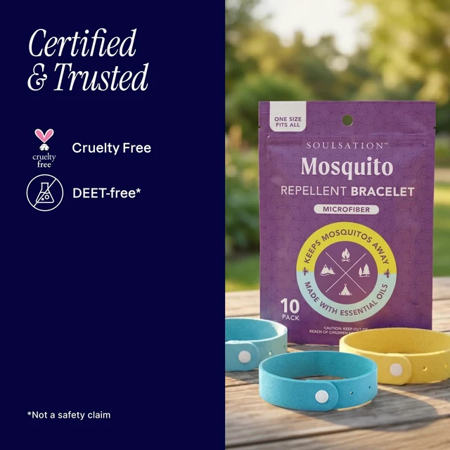 Alt view image 6 of 7 - Mosquito Repellent Bracelets for Kids & Adults, Natural, 20 Pk | Microfiber Bug Bands, DEET-Free, Plant-Based, Individually Wrapped, Easy to Use, For Travel & Outdoors, Hiking, Camping