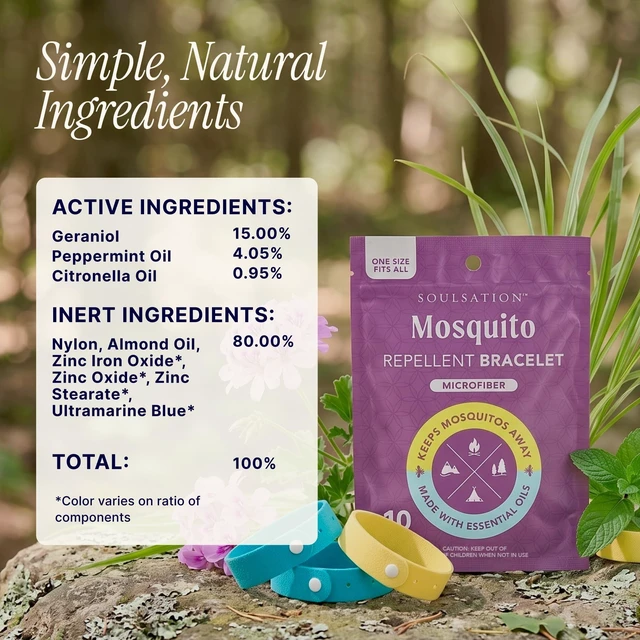 Alt view image 7 of 7 - Mosquito Repellent Bracelets for Kids & Adults, Natural, 20 Pk | Microfiber Bug Bands, DEET-Free, Plant-Based, Individually Wrapped, Easy to Use, For Travel & Outdoors, Hiking, Camping
