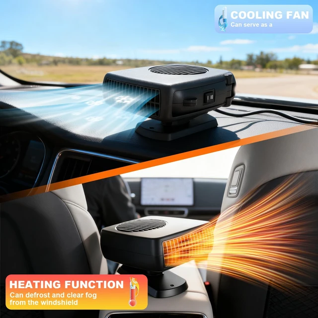 Alt view image 4 of 7 - 12v 200W Car Heater, Portable Car Heater and Defroster,Windshield Defogger, Applicable All 12V Vehicles Car Heater