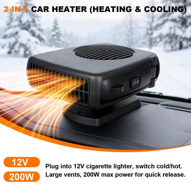 Alt view image 6 of 7 - 12v 200W Car Heater, Portable Car Heater and Defroster,Windshield Defogger, Applicable All 12V Vehicles Car Heater