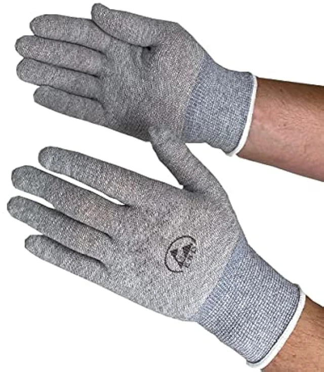 Main image of ESD Anti Static Gloves, Nylon and Conductive Carbon For Use In Electronics, Semiconductor, Factories - Uncoated Medium 1 Pair