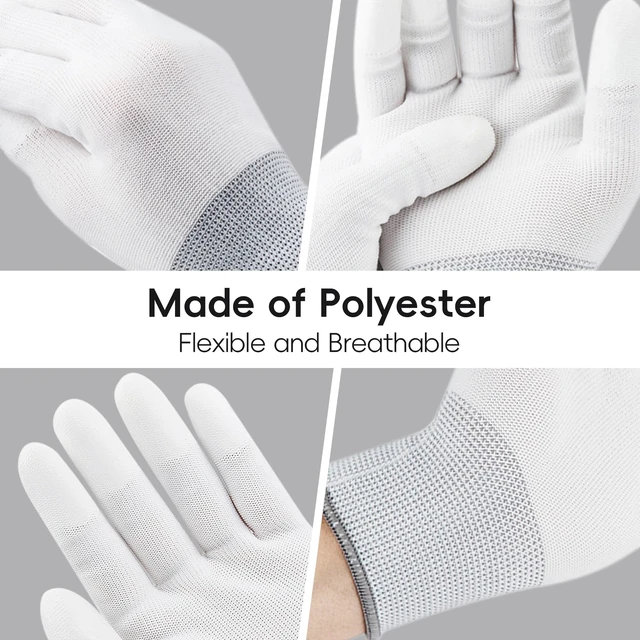 Alt view image 2 of 5 - Polyester Anti-Static Cleaning Gloves for Cleaning Camera Lens CCD CMOS Sensor or Other Precision Instruments with Free Size -2 Pair
