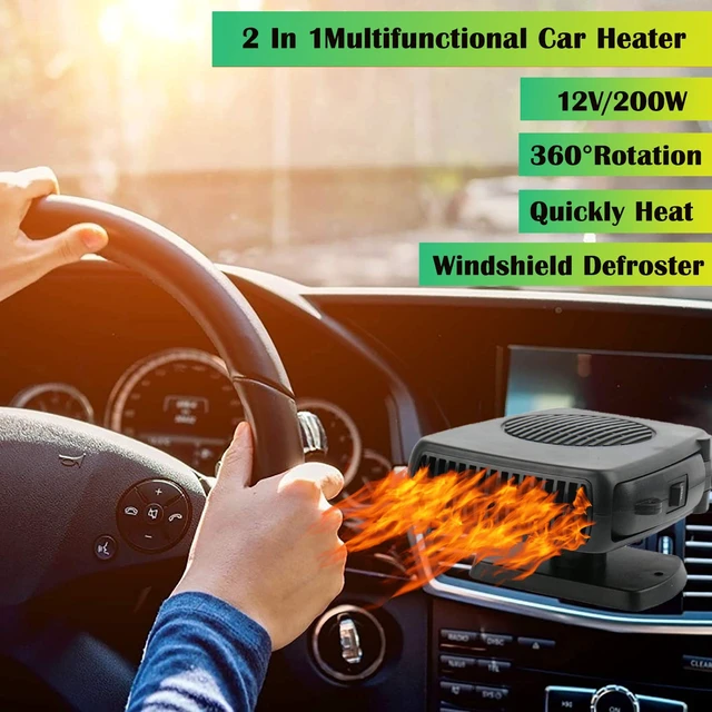Alt view image 2 of 7 - Car Heater,12V 200W Portable Car Heater for Vehicle | Portable Heater for Car Windshield Defogger and Defroster Plug into Cigarette Lighter for Car RV SUV