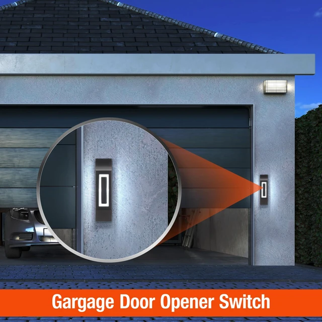 Alt view image 7 of 7 - Solid Metal Doorbell Button, Wall Mounted Door Bell, Black | Sleek Metal LED Light Up Wired Door Bell Push Buttons for Home, Universal Garage Door Opener Switch, Property in Copyright
