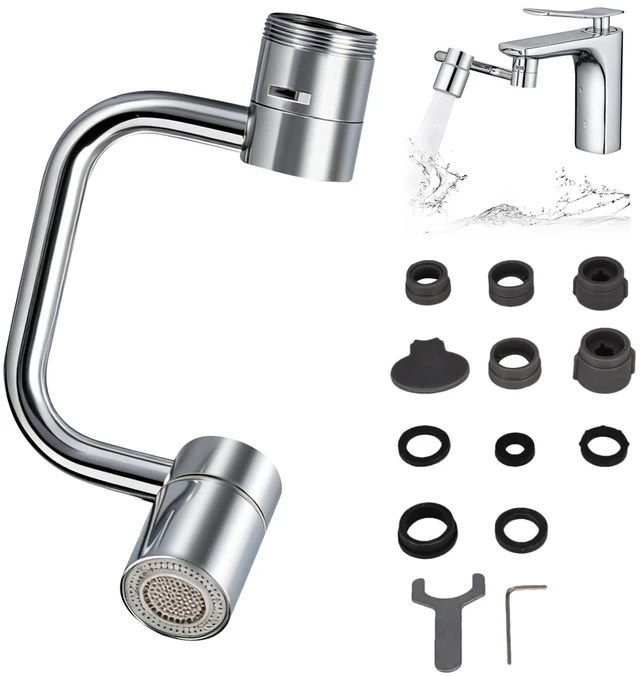 Main image of 1440° Rotatable Faucet Aerator Extension, 2026 New 2 Modes Universal Sink Faucet for Splash Reduction, 1080° Rotating Multifunctional Faucet Extender for Bathroom Sink Kitchen