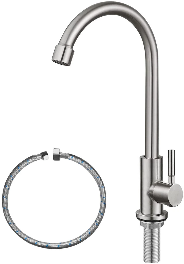 Main image of Cold Water Only Faucet SUS304 Stainless Steel Faucet for Kitchen Sink
