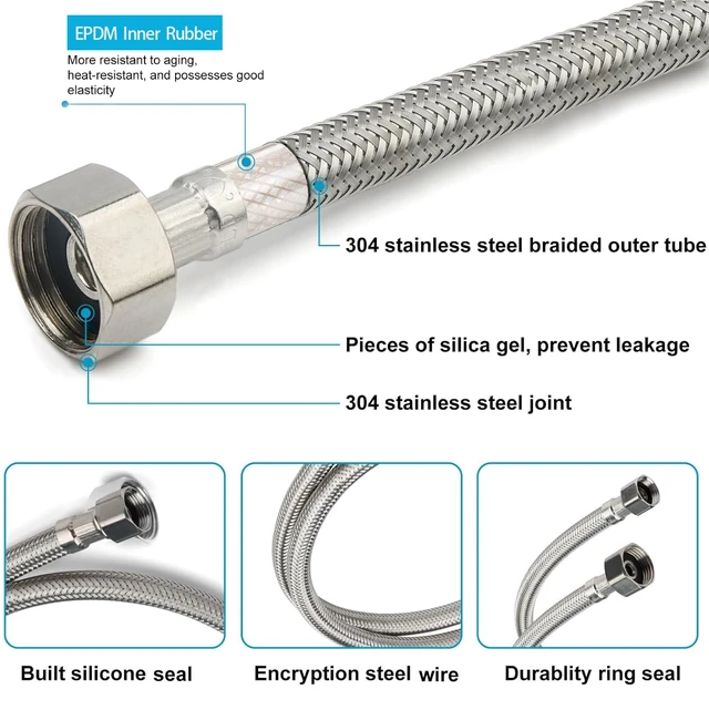 Alt view image 6 of 7 - Cold Only Bar Sink Faucet, Brushed Nickel | SUS304 Stainless Steel, Cold Water Only Kitchen Faucet Single Handle Faucet for Outdoor Sink