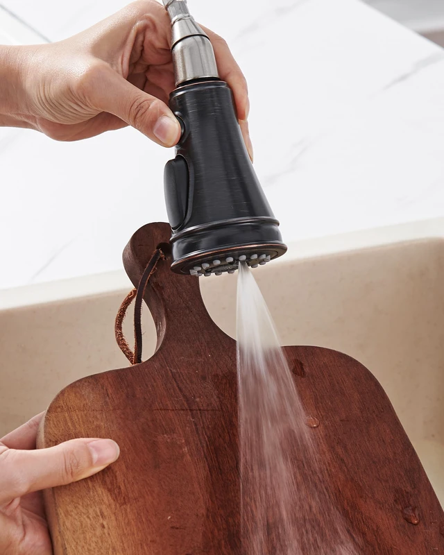 Alt view image 7 of 7 - Kitchen Faucet Replacement Spray Head - with 15 Adapters, Oil Rubbed Bronz Pull Down Kitchen Sink Faucet Sprayer Head, 3-Function Nozzle Stream/Spray/Blade, Easy to Install, Compatible with Moen Delta