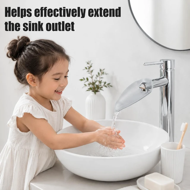 Alt view image 4 of 7 - 4PCS Silicone Sink Faucet Extender for Toddlers Adjustable | Faucet Extension Splash-Proof Sink Extenders for Bathroom or Kitchen, Helps Water Reach Kids for Handwashing