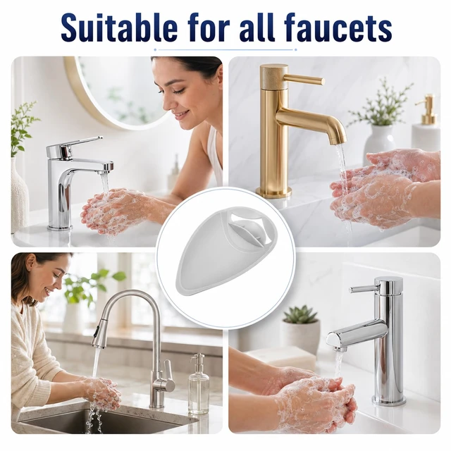 Alt view image 6 of 7 - 4PCS Silicone Sink Faucet Extender for Toddlers Adjustable | Faucet Extension Splash-Proof Sink Extenders for Bathroom or Kitchen, Helps Water Reach Kids for Handwashing