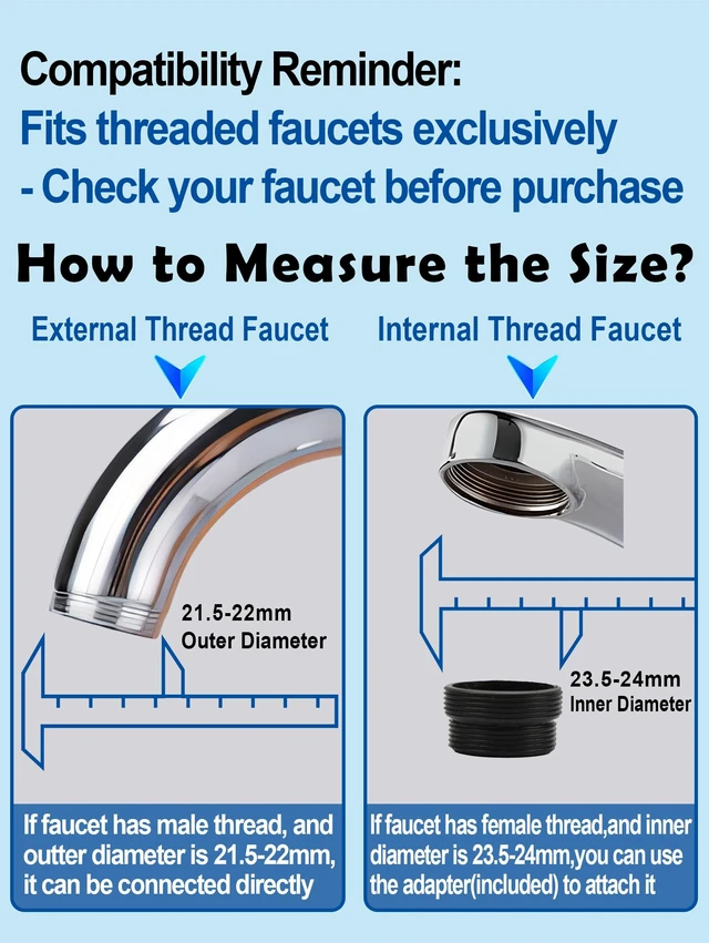 Alt view image 6 of 7 - 360° Swivel Kitchen Faucet Aerator,Anti-Splash Dual-function Kitchen Faucet Sprayer Attachment,Large-diameter Shower Head Sink Aerator,Water Saving,Engineering Plastic PA66-3 Inch