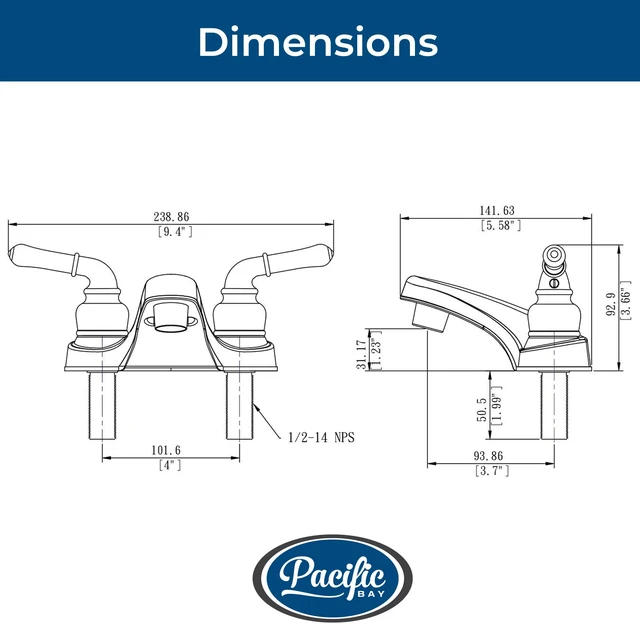 Alt view image 7 of 7 - Lynden Bathroom Sink Faucet, Metallic Plated ABS (Satin Nickel) | Lightweight, rustproof, and easy to install; smooth valve control for kitchen, bath, or laundry sinks. Durable plastic build.