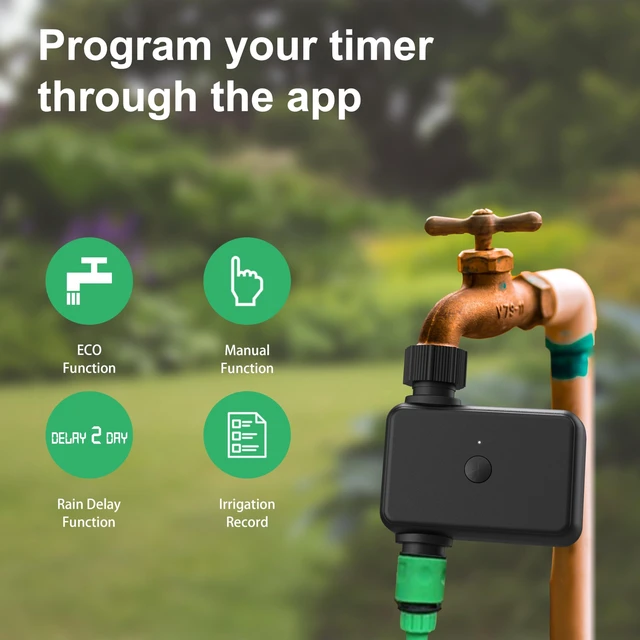 Alt view image 3 of 7 - GIEX WiFi Sprinkler Timer, Smart Garden Hose Water Timer, 2.4GHz WiFi & Bluetooth, Rain Delay, Manual Watering, App & Voice Control, Compatible with Alexa & Google Assistant (WiFi Sprinkler)