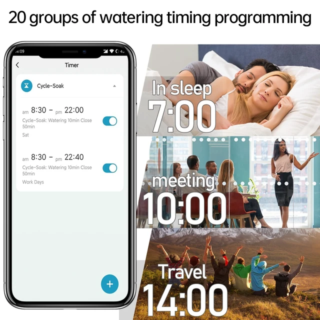 Alt view image 4 of 7 - GIEX WiFi Sprinkler Timer, Smart Garden Hose Water Timer, 2.4GHz WiFi & Bluetooth, Rain Delay, Manual Watering, App & Voice Control, Compatible with Alexa & Google Assistant (WiFi Sprinkler)