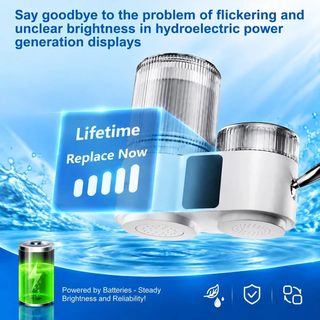 Alt view image 4 of 7 - T9-UF Faucet Water Filter for Kitchen Sink, with Smart Display | NSF/ANSI 42 Certified Tap Water Purifier, 0.01 Micron Ultrafiltration, 400 Gallon Capacity, White, with 1 Replacement