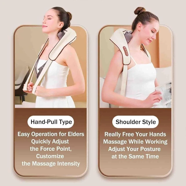 Alt view image 5 of 7 - Neck and Traps Massager with Heat, Shiatsu Back Pillow, 2 Heating Levels | Wireless Kneading Neck and Shoulder Massager Deep Tissue Massage Hands-Free, Unisex
