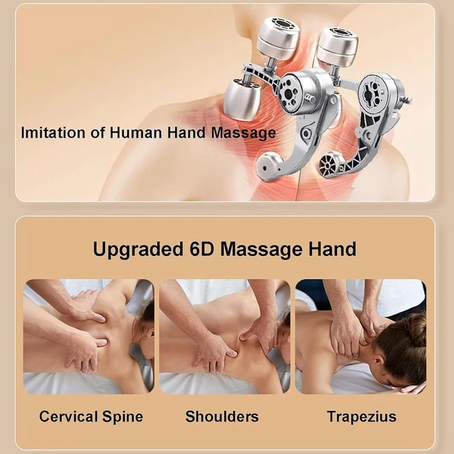 Alt view image 6 of 7 - Neck and Traps Massager with Heat, Shiatsu Back Pillow, 2 Heating Levels | Wireless Kneading Neck and Shoulder Massager Deep Tissue Massage Hands-Free, Unisex