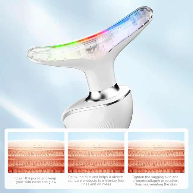Alt view image 2 of 7 - Face Neck Tool for Skin Care, Electric Neck Face Lifting Device for Wrinkle Removal (White)