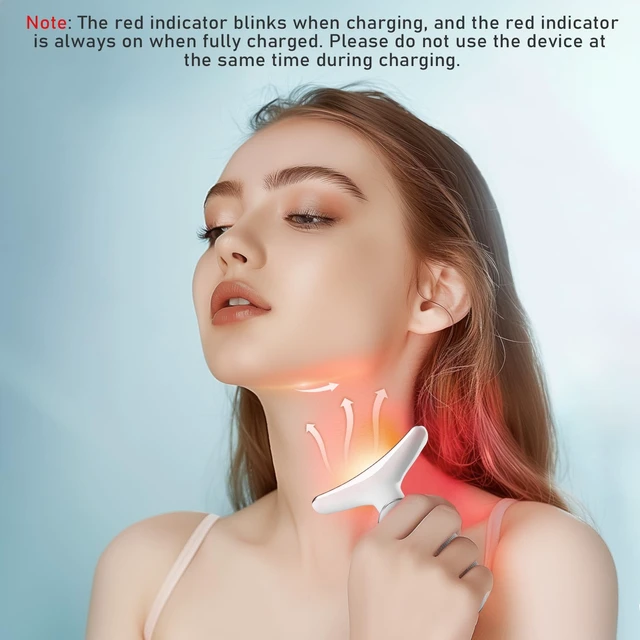 Alt view image 3 of 7 - Face Neck Tool for Skin Care, Electric Neck Face Lifting Device for Wrinkle Removal (White)