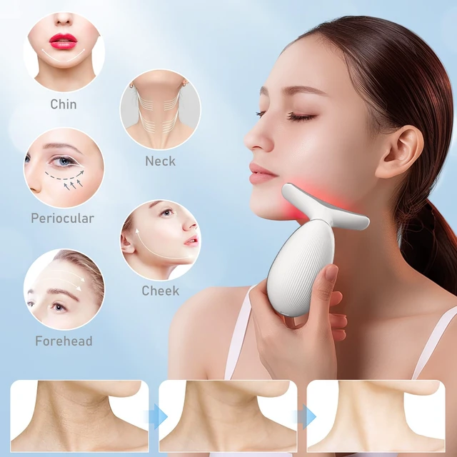 Alt view image 4 of 7 - Face Neck Tool for Skin Care, Electric Neck Face Lifting Device for Wrinkle Removal (White)
