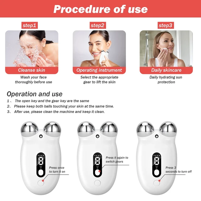 Alt view image 6 of 6 - Facial Massage Device Kit, Slimming Face Device Lift The Face and Tighten The Skin, Anti-Wrinkle Facial Devices