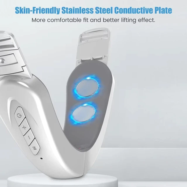 Alt view image 7 of 7 - Electric Double Chin Device and V-Face Machine with 6 Modes 12 Gear Waveform Strength Intelligent Face Slimming Massager for Chin Lift, Jawline Definition, V-Face Shaping and Facial Contouring