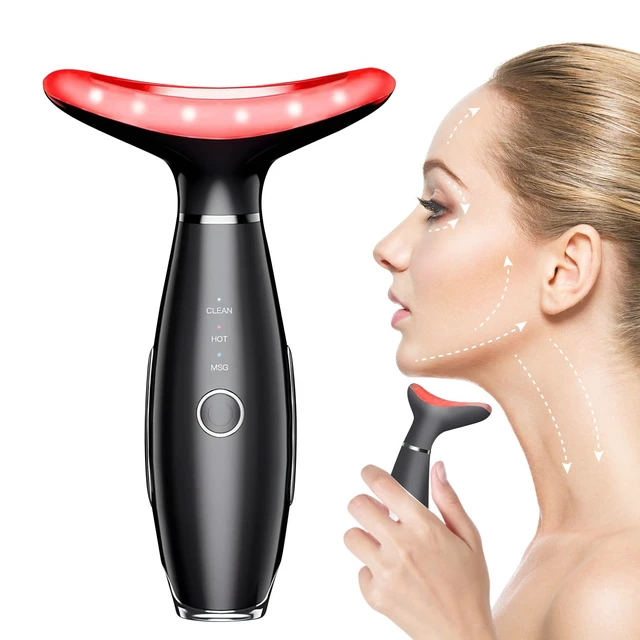 Alt view image 6 of 6 - Face Massager -7 Color Red-Light-Therapy for Face and Neck for Wrinkles, Double Chin, Vibrating Facial Massager