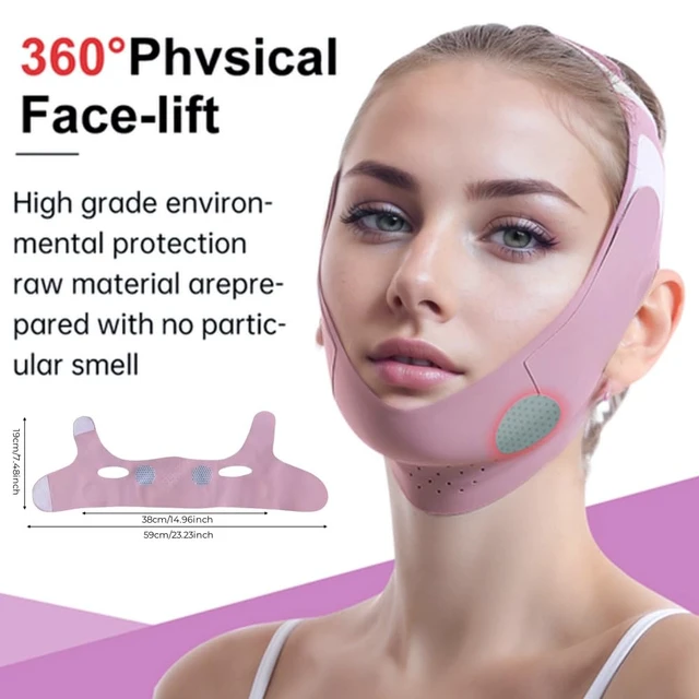 Alt view image 5 of 7 - Graphene V-Line Mask Chin Up Mask V Shaped Face Mask Chin Strap for Sleeping,Jawline Shaper,Lilac,Medium