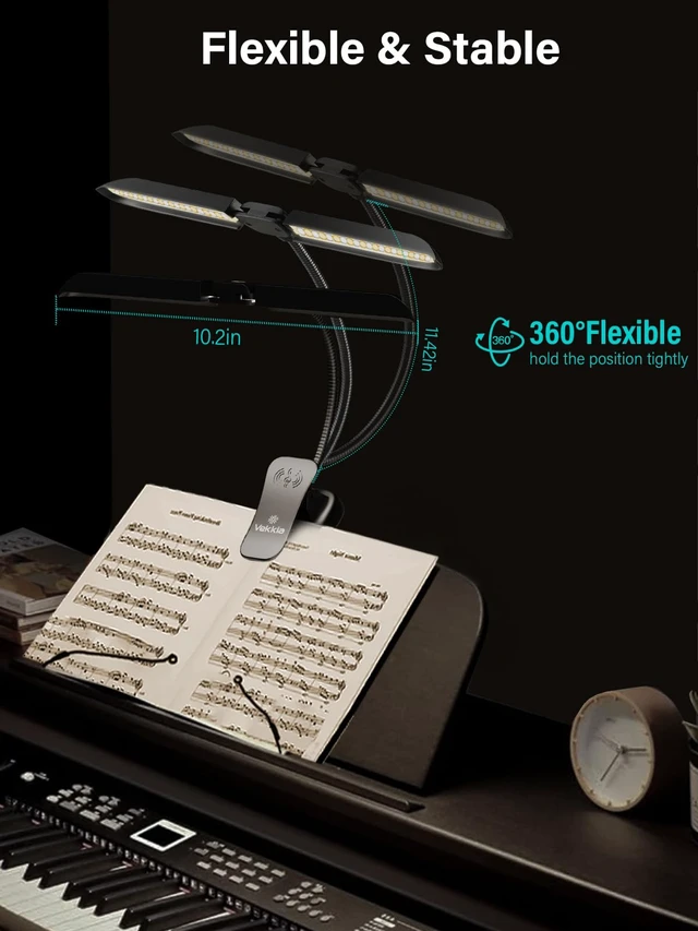 Alt view image 5 of 6 - 64 Led Rechargeable Music Stand Light - Folding Clip On Piano Lamp | Portable Professional with 5 Brightness×3 Color Temperature for Grand Piano and Book Reading