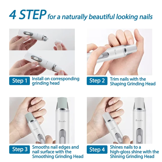 Alt view image 3 of 6 - Electric Nail Buffer Drill Rechargeable Manicure Pedicure Tool | 6 Interchangeable Bits/ 0.18kg Ultra-Light/ Safe to Use