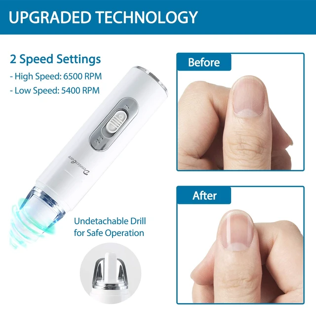 Alt view image 5 of 6 - Electric Nail Buffer Drill Rechargeable Manicure Pedicure Tool | 6 Interchangeable Bits/ 0.18kg Ultra-Light/ Safe to Use