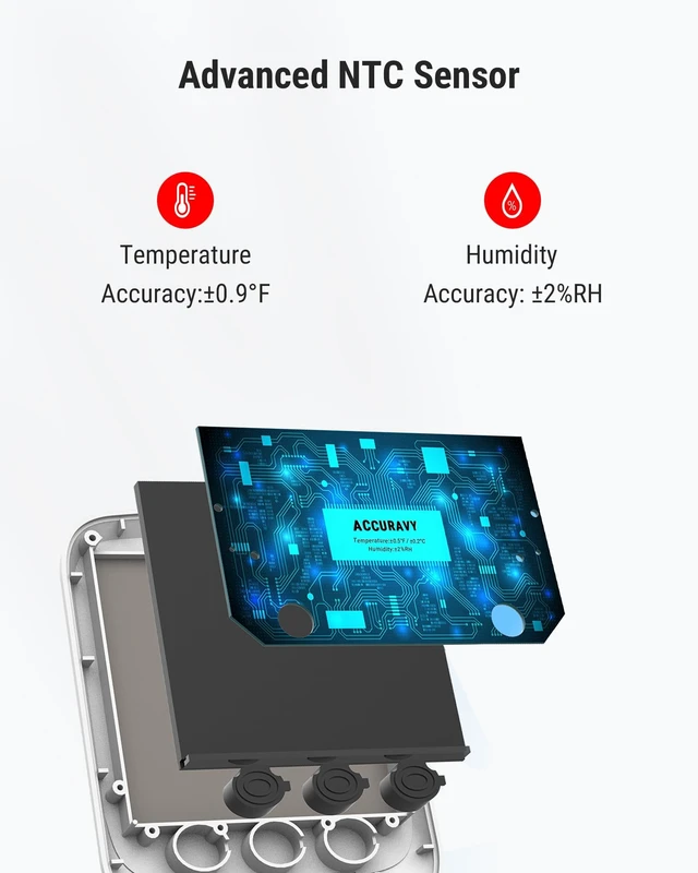 Alt view image 3 of 7 - TempAir Bluetooth Hygrometer Thermometer with Large Backlit LCD | 260 ft Wireless Remote Temperature and Humidity Monitor, Indoor Room Thermometer and Humidity Gauge with Max Min Records
