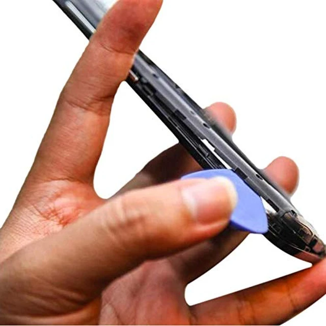 Alt view image 2 of 3 - 10 Pieces Universal Triangle Plastic Pry Opening Tool Compatible with iPhone, Galaxy, Pixel Mobile Phone Laptop Tablet LCD Screen Case Disassembly Blue Guitar Picks