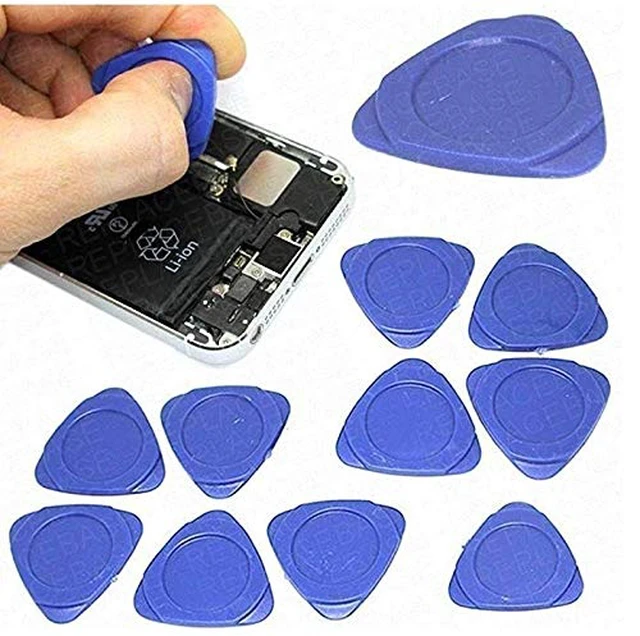 Alt view image 3 of 3 - 10 Pieces Universal Triangle Plastic Pry Opening Tool Compatible with iPhone, Galaxy, Pixel Mobile Phone Laptop Tablet LCD Screen Case Disassembly Blue Guitar Picks