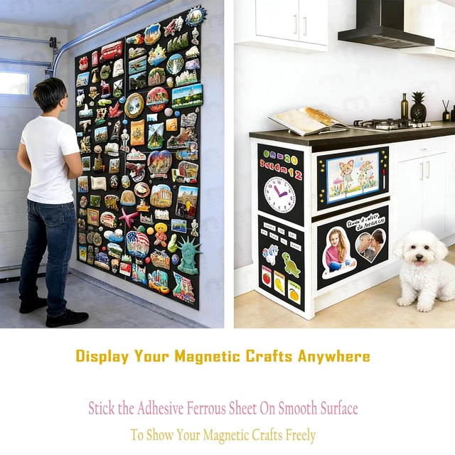Alt view image 4 of 6 - 6 Pack, Adhesive Metal Sheets-8.5 x 12.3, Ferrous Sheet for Magnets Receptive, 30 Mil Thin Flexible Rubber Steel Mat for Crafts, Magnetic Miniatures Organization Fits Standard US Really Useful Box