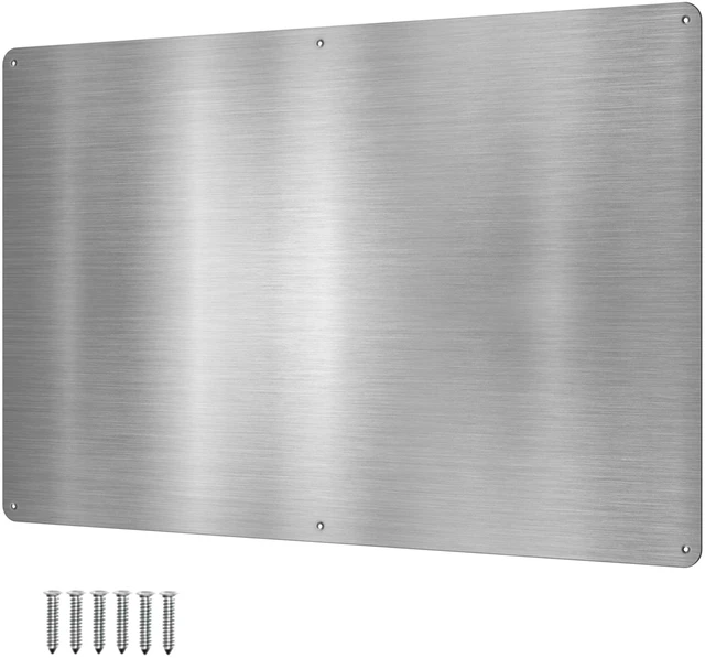 Main image of 17.5inchX11.5inch Large Stainless Steel Plate for Magnets, 3M Adhesive Back, Mounting Screws, Ideal for Magnetic Shelf, Spice Holders, Colorful Magnets as a Gift. Mount Anywhere! (Silver, 1 Pack)