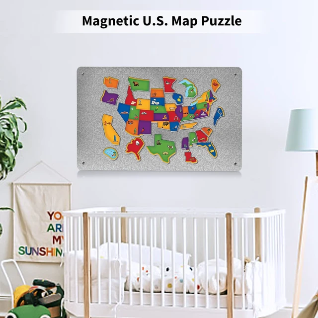 Alt view image 6 of 7 - 17.7" x 11.8" Metal Magnetic Board - Magnet Bulletin Board to Display Magnetic Letters Numbers Animal, Poetry, Spice Jars, Notes, Photos, Suitable for Wall, Refrigerator, Cubicle, Cabinet