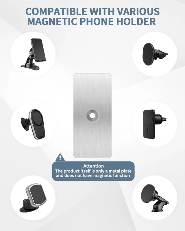 Alt view image 5 of 7 - 24 Pack Adhesive Metal Plates for Magnets, Ultra-Thin Strips 2 x 0.96 Inch | Strong Adhesive Backing with Pre-Drilled Holes. Works with Magnetic Stickers, Phone Mounts, LED Lights, and Non-steel Vents