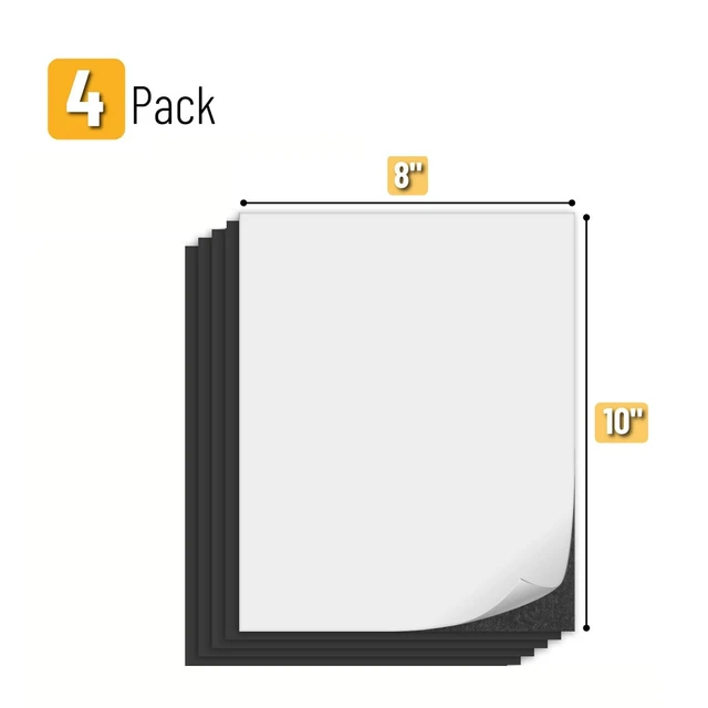 Alt view image 2 of 7 - Adhesive Magnetic Sheets, 8" x 10", 4 Pack, Cuttable Magnets Flexible Magnet Sheets with Adhesive for Crafts Photos, Classroom Decorations, Easy Peel and Stickers for Planning