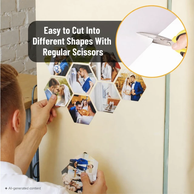 Alt view image 4 of 7 - Adhesive Magnetic Sheets, 8" x 10", 4 Pack, Cuttable Magnets Flexible Magnet Sheets with Adhesive for Crafts Photos, Classroom Decorations, Easy Peel and Stickers for Planning
