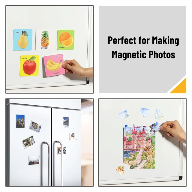 Alt view image 5 of 7 - Adhesive Magnetic Sheets, 8" x 10", 4 Pack, Cuttable Magnets Flexible Magnet Sheets with Adhesive for Crafts Photos, Classroom Decorations, Easy Peel and Stickers for Planning