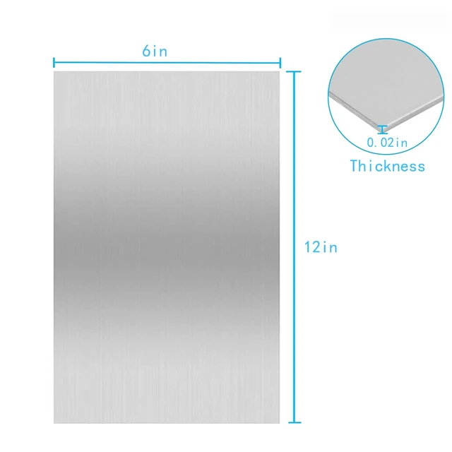 Alt view image 2 of 7 - 430 Stainless Steel Metal Plates,Suitable for Installation Plate Walls, Suitable for Metal Plates in processes, Kitchens, and Offices (4, 0.5mm Thick-6inch x 12inch)