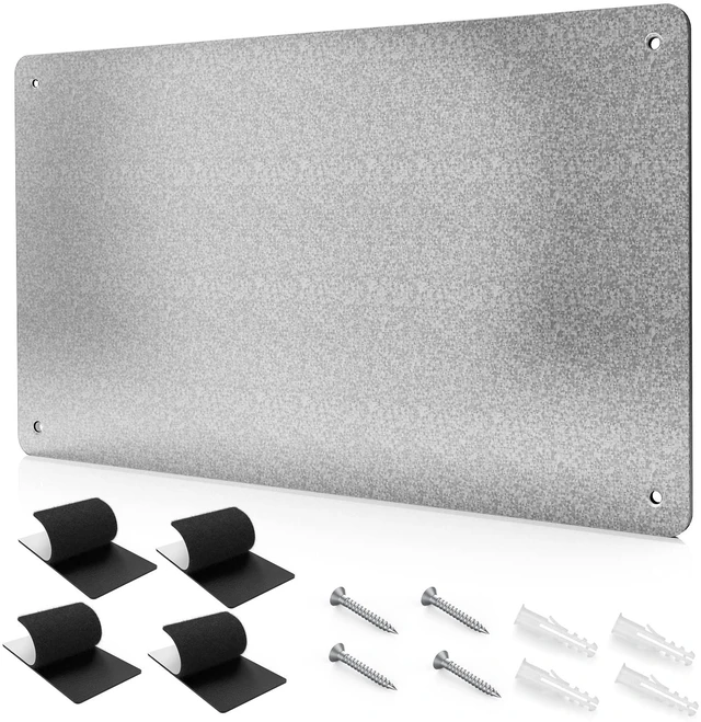 Main image of 17.7" x 11.8" Metal Magnetic Board - Magnet Bulletin Board to Display Magnetic Letters Numbers Animal, Poetry, Spice Jars, Notes, Photos, Suitable for Wall, Refrigerator, Cubicle, Cabinet