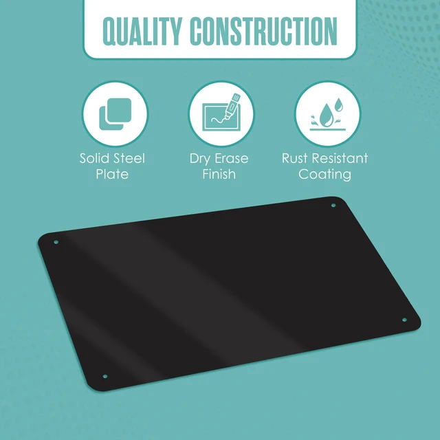 Alt view image 4 of 7 - Magnetic Board Magnet Board for Wall Metal Sheets for Magnets Black 18x12 | Kids, Bulletin, Hanging, Memo, Plate, Souvenir, Large Display Panel, Photo, Dry Erase, Classroom, Decorative